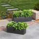 Glitzhome Set of 2 Oversized Eco- Friendly PE Oversized Faux Marble Rectangle Planter