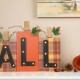 Glitzhome 18"L Lighted Wooden Fall Pumpkins Table Decor