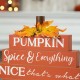 Glitzhome 12"H Fall Wooden Pumpkin Table Sign Decor