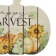 Glitzhome 9.75"L "Happy Harvest" Wooden Pumpkin Table Sign Decor