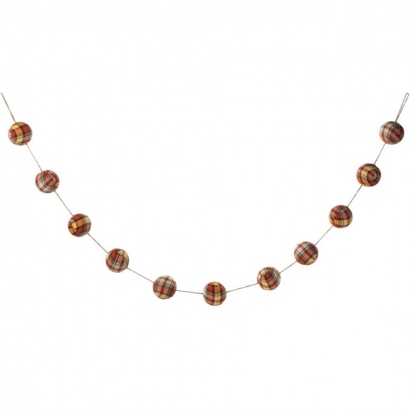 Glitzhome 78.75"L Fall Plaid Balls Garland