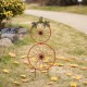 Glitzhome 33.75"H Fall Metal Bicycle Wheel Pumpkin Yard Stake