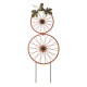 Glitzhome 33.75"H Fall Metal Bicycle Wheel Pumpkin Yard Stake
