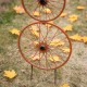 Glitzhome 33.75"H Fall Metal Bicycle Wheel Pumpkin Yard Stake