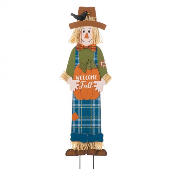 Glitzhome Metal Scarecrow Yard Stake/Standing/Hanging Sign