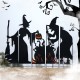 Glitzhome 34.5"H Set of 5 Halloween Metal Silhouette Witches with Cauldron Yard Stake