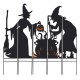 Glitzhome 34.5"H Set of 5 Halloween Metal Silhouette Witches with Cauldron Yard Stake
