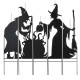 Glitzhome 34.5"H Set of 5 Halloween Metal Silhouette Witches with Cauldron Yard Stake