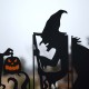 Glitzhome 34.5"H Set of 5 Halloween Metal Silhouette Witches with Cauldron Yard Stake