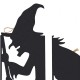 Glitzhome 34.5"H Set of 5 Halloween Metal Silhouette Witches with Cauldron Yard Stake