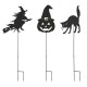 Glitzhome 36"H Set of 3 Halloween Metal Silhouette Yard Stake or Hanging Decor