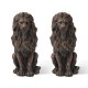 Glitzhome 20.5"H MGO Guardian Standing Lion Statue, Set of 2