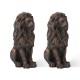 Glitzhome 20.5"H MGO Guardian Standing Lion Statue, Set of 2