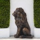 Glitzhome 20.5"H MGO Guardian Standing Lion Statue, Set of 2