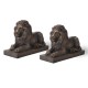 Glitzhome 21.5"L MGO Lying Guardian Lion Statue, Set of 2