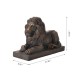 Glitzhome 21.5"L MGO Lying Guardian Lion Statue, Set of 2