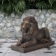 Glitzhome 21.5"L MGO Lying Guardian Lion Statue, Set of 2