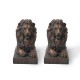 Glitzhome 21.5"L MGO Lying Guardian Lion Statue, Set of 2