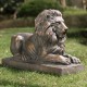 Glitzhome 21.5"L MGO Lying Guardian Lion Statue, Set of 2