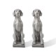 Glitzhome 28.25"H MGO Sitting Labrador Retriever Dog Statue, Set of 2