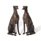 Glitzhome 30.25"H MGO Sitting Greyhound Dog Statue, Set of 2