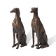 Glitzhome 30.25"H MGO Sitting Greyhound Dog Statue, Set of 2