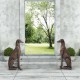 Glitzhome 30.25"H MGO Sitting Greyhound Dog Statue, Set of 2