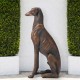 Glitzhome 30.25"H MGO Sitting Greyhound Dog Statue, Set of 2