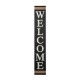 Glitzhome 60"H Wooden Black WELCOME Porch Sign With 4 Interchangeable Wreathes（Spring/Patriotic/Fall/Christmas）