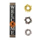 Glitzhome 60"H Wooden Black WELCOME Porch Sign With 4 Interchangeable Wreathes（Spring/Patriotic/Fall/Christmas）