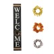 Glitzhome 60"H Wooden Black WELCOME Porch Sign With 4 Interchangeable Wreathes（Spring/Patriotic/Fall/Christmas）