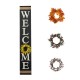 Glitzhome 60"H Wooden Black WELCOME Porch Sign With 4 Interchangeable Wreathes（Spring/Patriotic/Fall/Christmas）