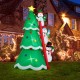 Glitzhome 8FT Lighted Inflatable Xmas Snowman Climbing Up Tree Decor