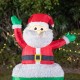 Glitzhome 8FT Lighted Inflatable Santa On Pick-Up Train Decor