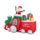 Glitzhome 8FT Lighted Inflatable Santa On Pick-Up Train Decor