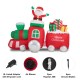 Glitzhome 8FT Lighted Inflatable Santa On Pick-Up Train Decor