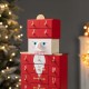 Glitzhome 17.25"H Wooden Christmas Nutcracker Countdown Calendar Decor with Drawer