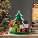 Glitzhome 10.5"H Wooden Christmas Gift Box Tree Countdown Calendar Décor