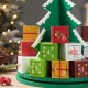 Glitzhome 10.5"H Wooden Christmas Gift Box Tree Countdown Calendar Décor