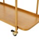 Glitzhome 31.00"H Deluxe Golden 3-Tier Metal Bar Cart