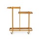 Glitzhome 31.00"H Deluxe Golden 3-Tier Metal Bar Cart