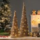 Glitzhome Set of 2 Lighted Rattan Christmas Table Tree Decor