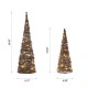 Glitzhome Set of 2 Lighted Rattan Christmas Table Tree Decor