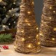 Glitzhome Set of 2 Lighted Rattan Christmas Table Tree Decor