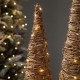 Glitzhome Set of 2 Lighted Rattan Christmas Table Tree Decor