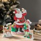 Glitzhome Set of 3 Wooden Christmas Santa, ELF, Reindeer Table Decor