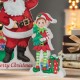 Glitzhome Set of 3 Wooden Christmas Santa, ELF, Reindeer Table Decor