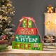 Glitzhome 12"H Lighted Wooden Christmas Gift Block Table Decor