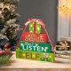 Glitzhome 12"H Lighted Wooden Christmas Gift Block Table Decor