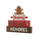 Glitzhome 12"H Lighted Wooden Christmas Gingerbread Man Block Table Decor